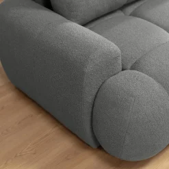 Garnero Arredamenti Divani Angolari|Divani Letto-Divano letto con angolo a destra 4 posti 270x173cm con contenitore Litos Tessuto Bouclé Grigio Scuro