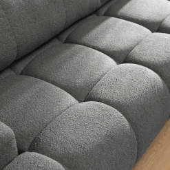 Garnero Arredamenti Divani Angolari|Divani Letto-Divano letto con angolo a destra 4 posti 270x173cm con contenitore Litos Tessuto Bouclé Grigio Scuro