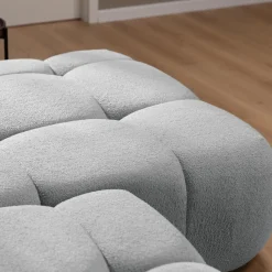 Garnero Arredamenti Divani Angolari|Divani Letto-Divano letto con angolo a destra 4 posti 270x173cm con contenitore Litos Tessuto Bouclé Grigio chiaro