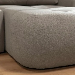 Garnero Arredamenti Divani Angolari|Divani Letto-Divano letto con angolo a destra 4 posti 270x173cm con contenitore Litos Tessuto Bouclé Grigio Tortora