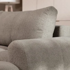 Garnero Arredamenti Divani Angolari|Divani Letto-Divano letto con angolo a destra 4 posti 270x173cm con contenitore Litos Tessuto Bouclé Grigio Tortora