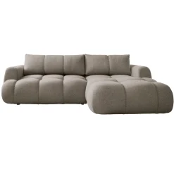 Garnero Arredamenti Divani Angolari|Divani Letto-Divano letto con angolo a destra 4 posti 270x173cm con contenitore Litos Tessuto Bouclé Grigio Tortora