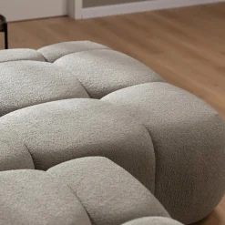 Garnero Arredamenti Divani Angolari|Divani Letto-Divano letto con angolo a destra 4 posti 270x173cm con contenitore Litos Tessuto Bouclé Grigio Tortora