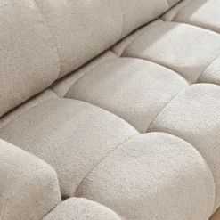 Garnero Arredamenti Divani Angolari|Divani Letto-Divano letto con angolo a destra 4 posti 270x173cm con contenitore Litos Tessuto Bouclé Bianco Crema