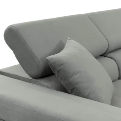 Garnero Arredamenti Divani Angolari|Divani Letto-Divano letto con angolo a destra 4 posti 280x170cm box contenitore vellutato grigio Elvio Tessuto Vellutato Manila Grigio