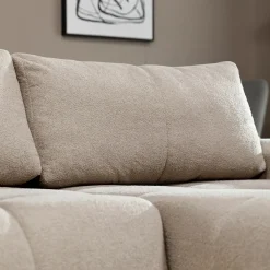 Garnero Arredamenti Divani Angolari|Divani Letto-Divano letto con angolo a sinistra 4 posti 270x173cm con contenitore Litos Tessuto Bouclé Bianco Crema