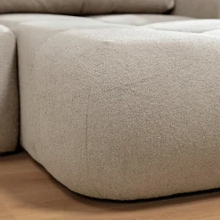 Garnero Arredamenti Divani Angolari|Divani Letto-Divano letto con angolo a sinistra 4 posti 270x173cm con contenitore Litos Tessuto Bouclé Bianco Crema