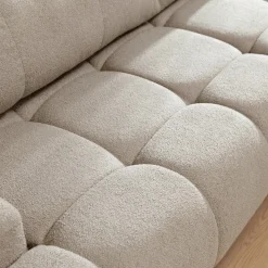 Garnero Arredamenti Divani Angolari|Divani Letto-Divano letto con angolo a sinistra 4 posti 270x173cm con contenitore Litos Tessuto Bouclé Bianco Crema