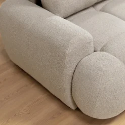 Garnero Arredamenti Divani Angolari|Divani Letto-Divano letto con angolo a sinistra 4 posti 270x173cm con contenitore Litos Tessuto Bouclé Bianco Crema