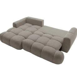 Garnero Arredamenti Divani Angolari|Divani Letto-Divano letto con angolo a sinistra 4 posti 270x173cm con contenitore Litos Tessuto Bouclé Grigio Tortora