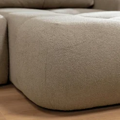 Garnero Arredamenti Divani Angolari|Divani Letto-Divano letto con angolo a destra 4 posti 270x173cm con contenitore tessuto bouclé marrone chiaro Litos Tessuto Bouclè Marrone Chiaro