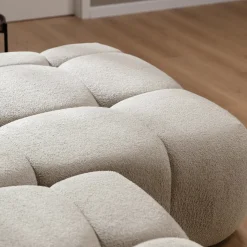 Garnero Arredamenti Divani Angolari|Divani Letto-Divano letto con angolo a destra 4 posti 270x173cm con contenitore Litos Tessuto Bouclé Beige