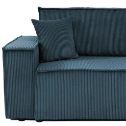 Garnero Arredamenti Divani Lineari|Divani Letto-Divano letto matrimoniale 3 posti 245x90cm velluto a coste blu Ploffy Velluto Poso Blu