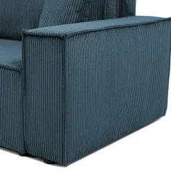 Garnero Arredamenti Divani Lineari|Divani Letto-Divano letto matrimoniale 3 posti 245x90cm velluto a coste blu Ploffy Velluto Poso Blu