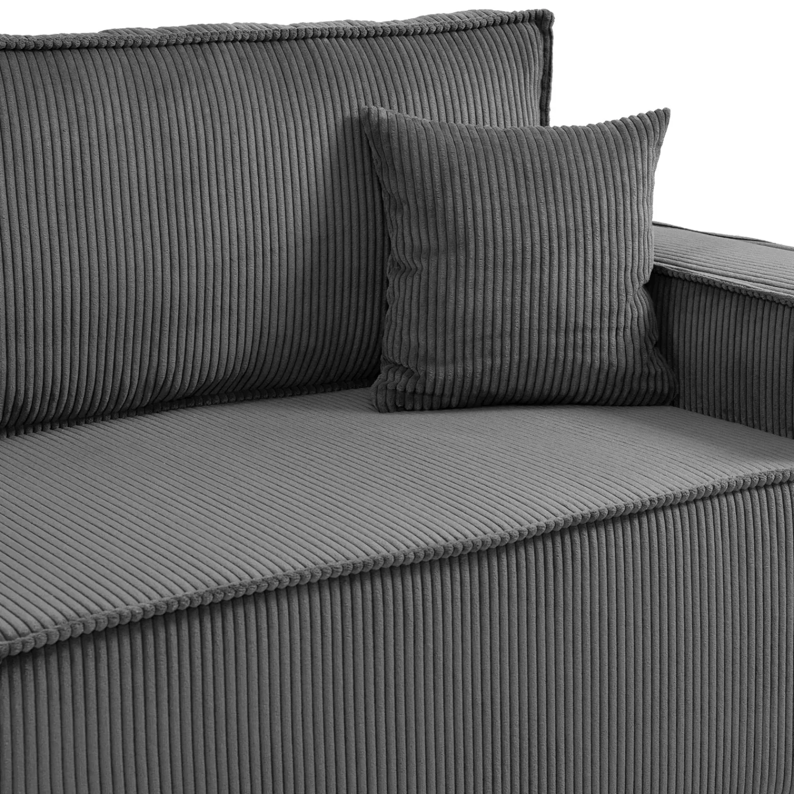 Garnero Arredamenti Divani Lineari|Divani Letto-Divano letto matrimoniale 3 posti 245x90cm velluto a coste grigio antracite Ploffy Velluto Poso Antracite