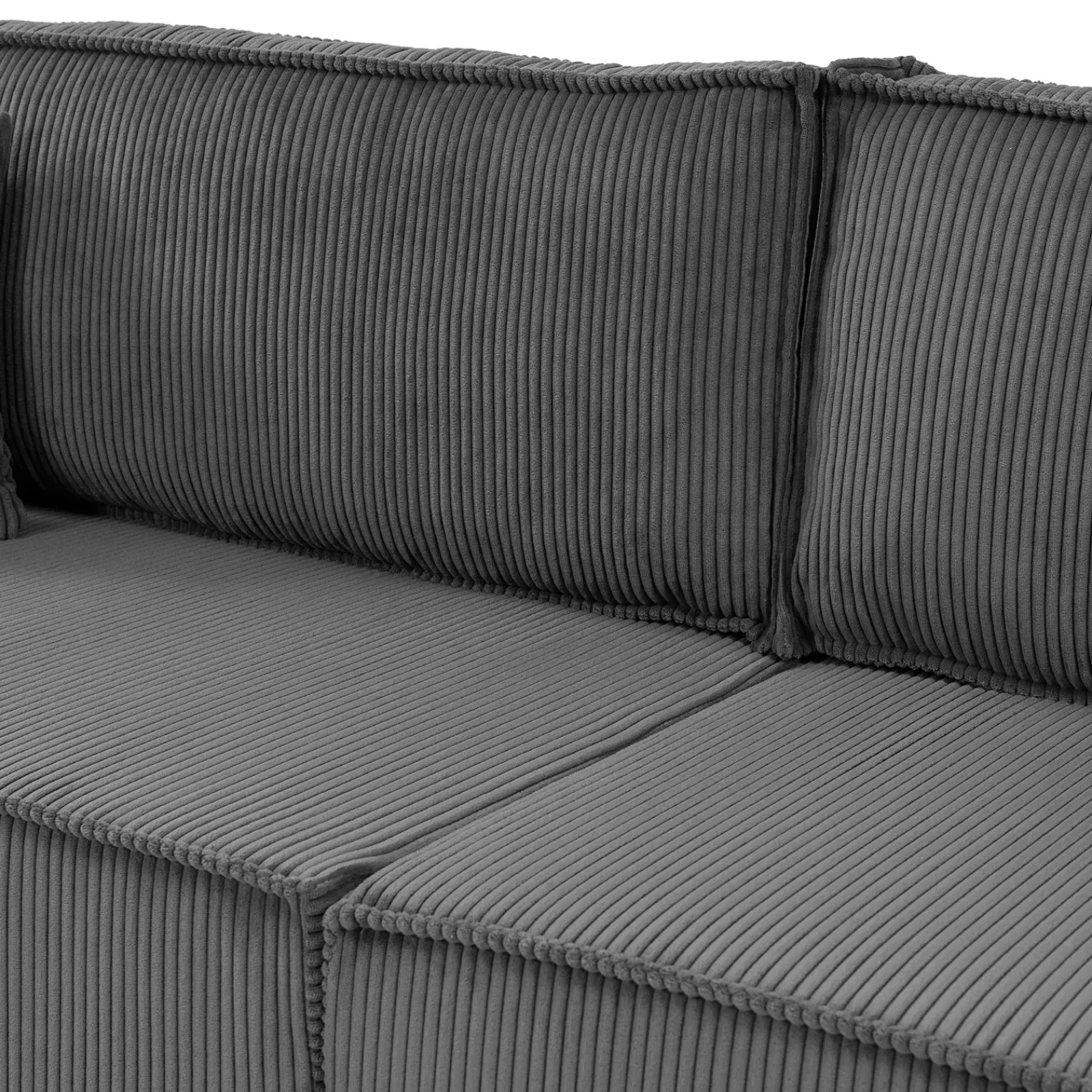 Garnero Arredamenti Divani Lineari|Divani Letto-Divano letto matrimoniale 3 posti 245x90cm velluto a coste grigio antracite Ploffy Velluto Poso Antracite