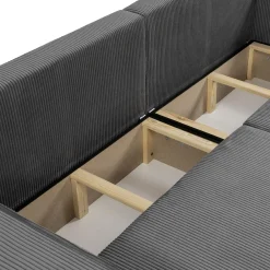 Garnero Arredamenti Divani Lineari|Divani Letto-Divano letto matrimoniale 3 posti 245x90cm velluto a coste grigio antracite Ploffy Velluto Poso Antracite