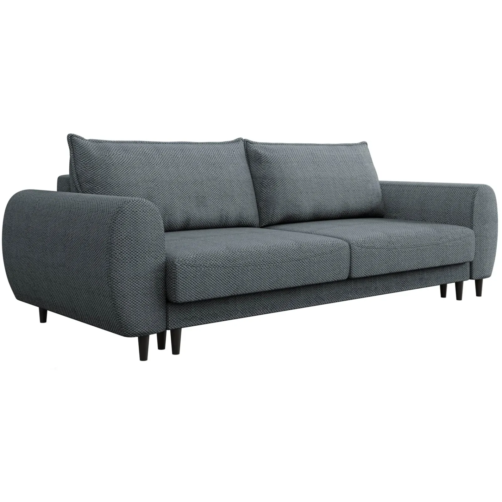 Garnero Arredamenti Divani Lineari|Divani Letto-Divano letto matrimoniale 3 posti 251x95cm tessuto grigio scuro Pluffy Tessuto Peluche Onega Grigio Scuro