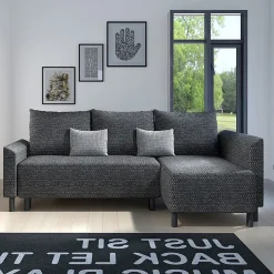 Garnero Arredamenti Divani Angolari|Divani Letto-Divano letto matrimoniale 3 posti 205cm grigio chiaro e scuro Connie