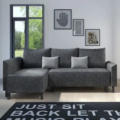 Garnero Arredamenti Divani Angolari|Divani Letto-Divano letto matrimoniale 3 posti 205cm grigio chiaro e scuro Connie