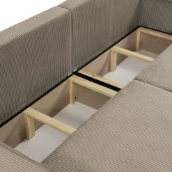 Garnero Arredamenti Divani Lineari|Divani Letto-Divano letto matrimoniale 3 posti 245x90cm velluto a coste tortora Ploffy Velluto Poso Tortora