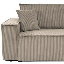 Garnero Arredamenti Divani Lineari|Divani Letto-Divano letto matrimoniale 3 posti 245x90cm velluto a coste tortora Ploffy Velluto Poso Tortora