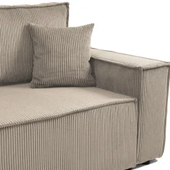 Garnero Arredamenti Divani Lineari|Divani Letto-Divano letto matrimoniale 3 posti 245x90cm velluto a coste tortora Ploffy Velluto Poso Tortora