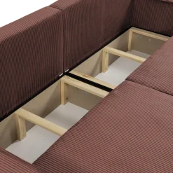 Garnero Arredamenti Divani Lineari|Divani Letto-Divano letto matrimoniale 3 posti 245x90cm velluto a coste rosa Ploffy Velluto Poso Rosa