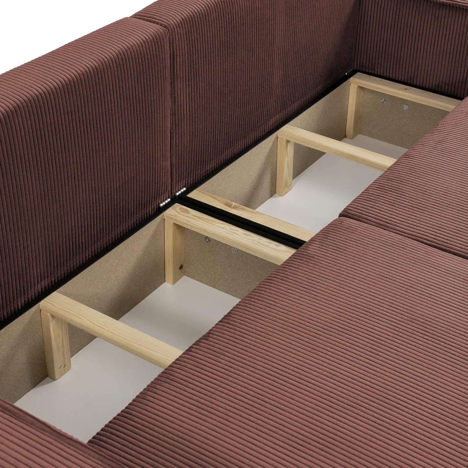 Garnero Arredamenti Divani Lineari|Divani Letto-Divano letto matrimoniale 3 posti 245x90cm velluto a coste rosa Ploffy Velluto Poso Rosa