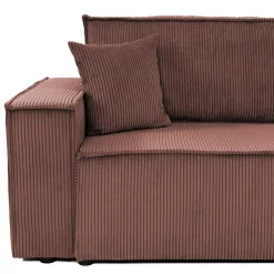 Garnero Arredamenti Divani Lineari|Divani Letto-Divano letto matrimoniale 3 posti 245x90cm velluto a coste rosa Ploffy Velluto Poso Rosa