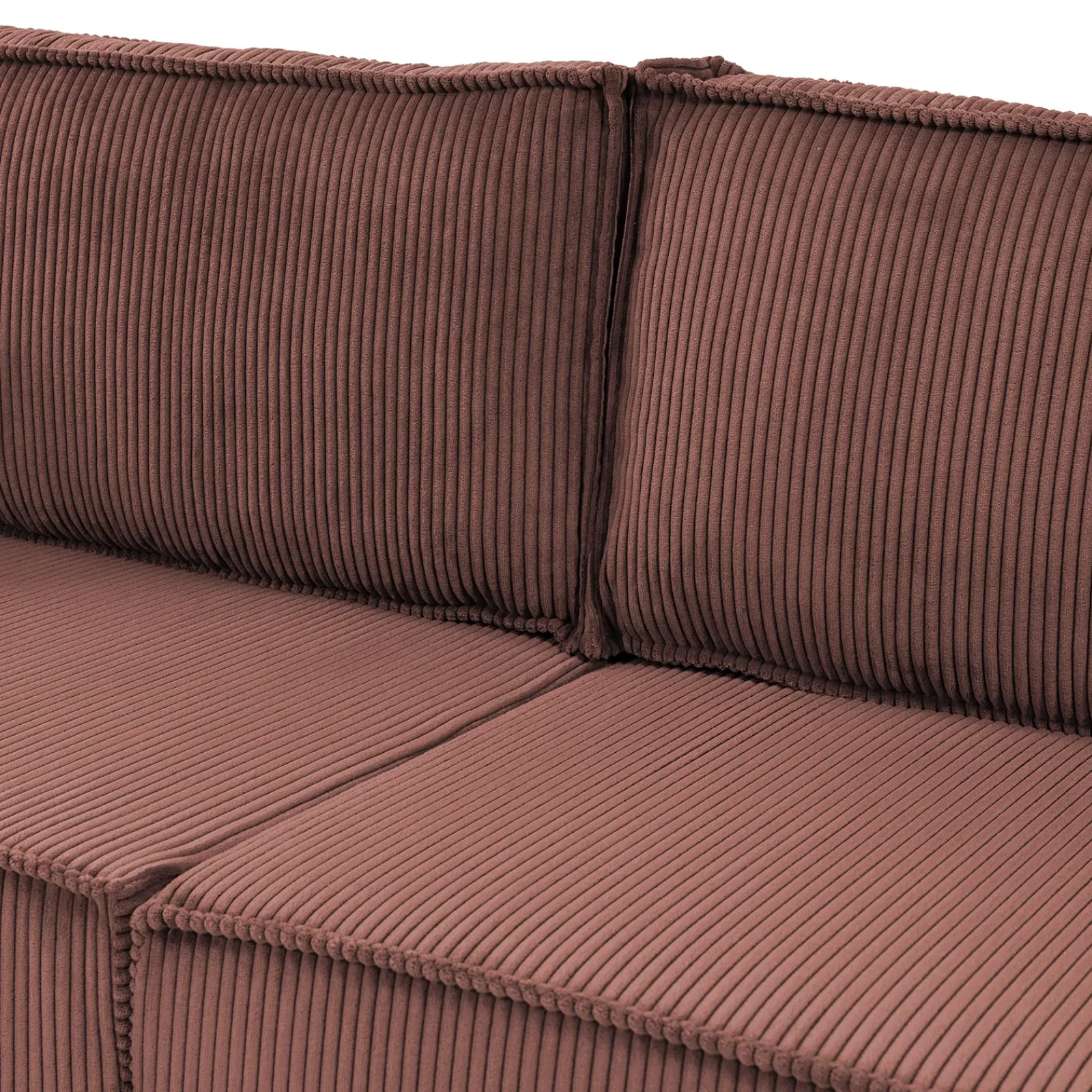 Garnero Arredamenti Divani Lineari|Divani Letto-Divano letto matrimoniale 3 posti 245x90cm velluto a coste rosa Ploffy Velluto Poso Rosa