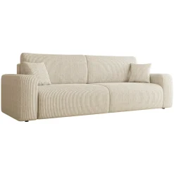 Garnero Arredamenti Divani Lineari|Divani Letto-Divano letto matrimoniale 3 posti 248x90cm velluto a coste beige Slurp Velluto Poso Beige