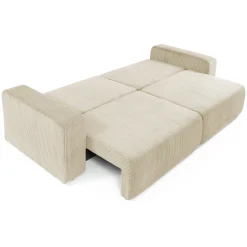 Garnero Arredamenti Divani Lineari|Divani Letto-Divano letto matrimoniale 3 posti 248x90cm velluto a coste beige Slurp Velluto Poso Beige