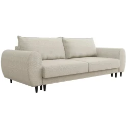 Garnero Arredamenti Divani Lineari|Divani Letto-Divano letto matrimoniale 3 posti 251x95cm tessuto beige Pluffy Tessuto Peluche Onega Beige