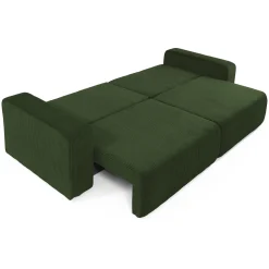 Garnero Arredamenti Divani Lineari|Divani Letto-Divano letto matrimoniale 3 posti 248x90cm velluto a coste verde Slurp Velluto Poso Verde