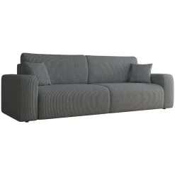 Garnero Arredamenti Divani Lineari|Divani Letto-Divano letto matrimoniale 3 posti 248x90cm velluto a coste grigio antracite Slurp Velluto Poso Antracite