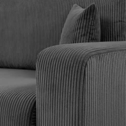 Garnero Arredamenti Divani Lineari|Divani Letto-Divano letto matrimoniale 3 posti 248x90cm velluto a coste grigio antracite Slurp Velluto Poso Antracite