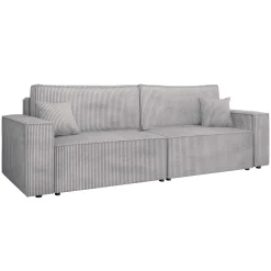 Garnero Arredamenti Divani Lineari|Divani Letto-Divano letto matrimoniale 3 posti 245x90cm velluto a coste grigio Ploffy Velluto Poso Grigio