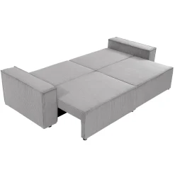 Garnero Arredamenti Divani Lineari|Divani Letto-Divano letto matrimoniale 3 posti 245x90cm velluto a coste grigio Ploffy Velluto Poso Grigio
