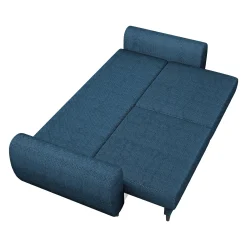 Garnero Arredamenti Divani Lineari|Divani Letto-Divano letto matrimoniale 3 posti 251x95cm tessuto blu Pluffy Tessuto Peluche Onega Blu