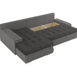 Garnero Arredamenti Divani Angolari|Divani Letto-Divano letto matrimoniale 3 posti 265cm grigio chiaro e scuro Bette