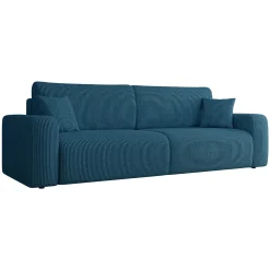 Garnero Arredamenti Divani Lineari|Divani Letto-Divano letto matrimoniale 3 posti 248x90cm velluto a coste blu Slurp Velluto Poso Blu