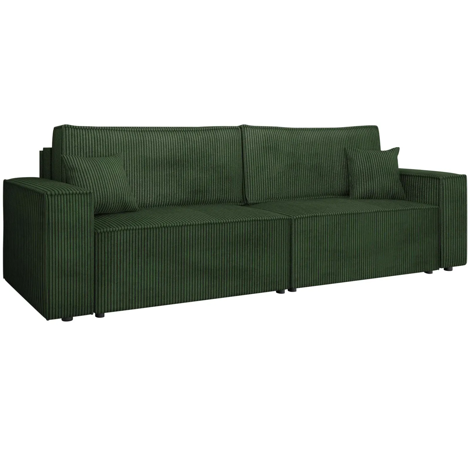 Garnero Arredamenti Divani Lineari|Divani Letto-Divano letto matrimoniale 3 posti 245x90cm velluto a coste verde Ploffy Velluto Poso Verde