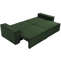 Garnero Arredamenti Divani Lineari|Divani Letto-Divano letto matrimoniale 3 posti 245x90cm velluto a coste verde Ploffy Velluto Poso Verde