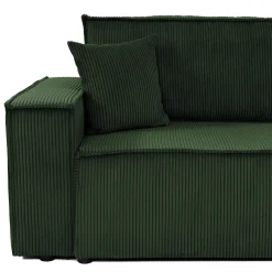 Garnero Arredamenti Divani Lineari|Divani Letto-Divano letto matrimoniale 3 posti 245x90cm velluto a coste verde Ploffy Velluto Poso Verde