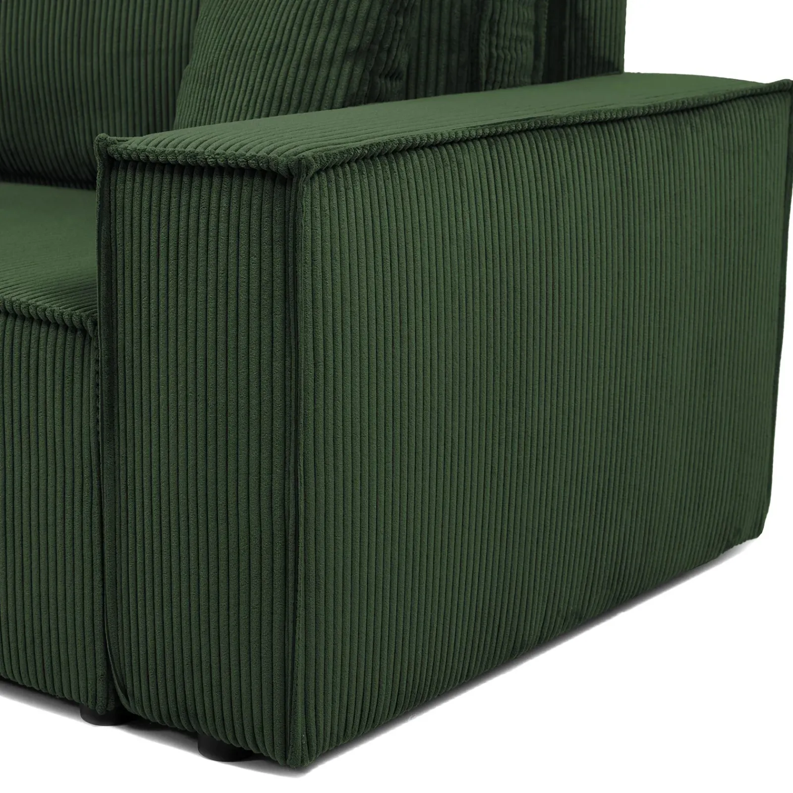 Garnero Arredamenti Divani Lineari|Divani Letto-Divano letto matrimoniale 3 posti 245x90cm velluto a coste verde Ploffy Velluto Poso Verde