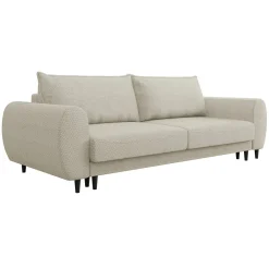 Garnero Arredamenti Divani Lineari|Divani Letto-Divano letto matrimoniale 3 posti 251x95cm tessuto tortora Pluffy Tessuto Peluche Onega Tortora