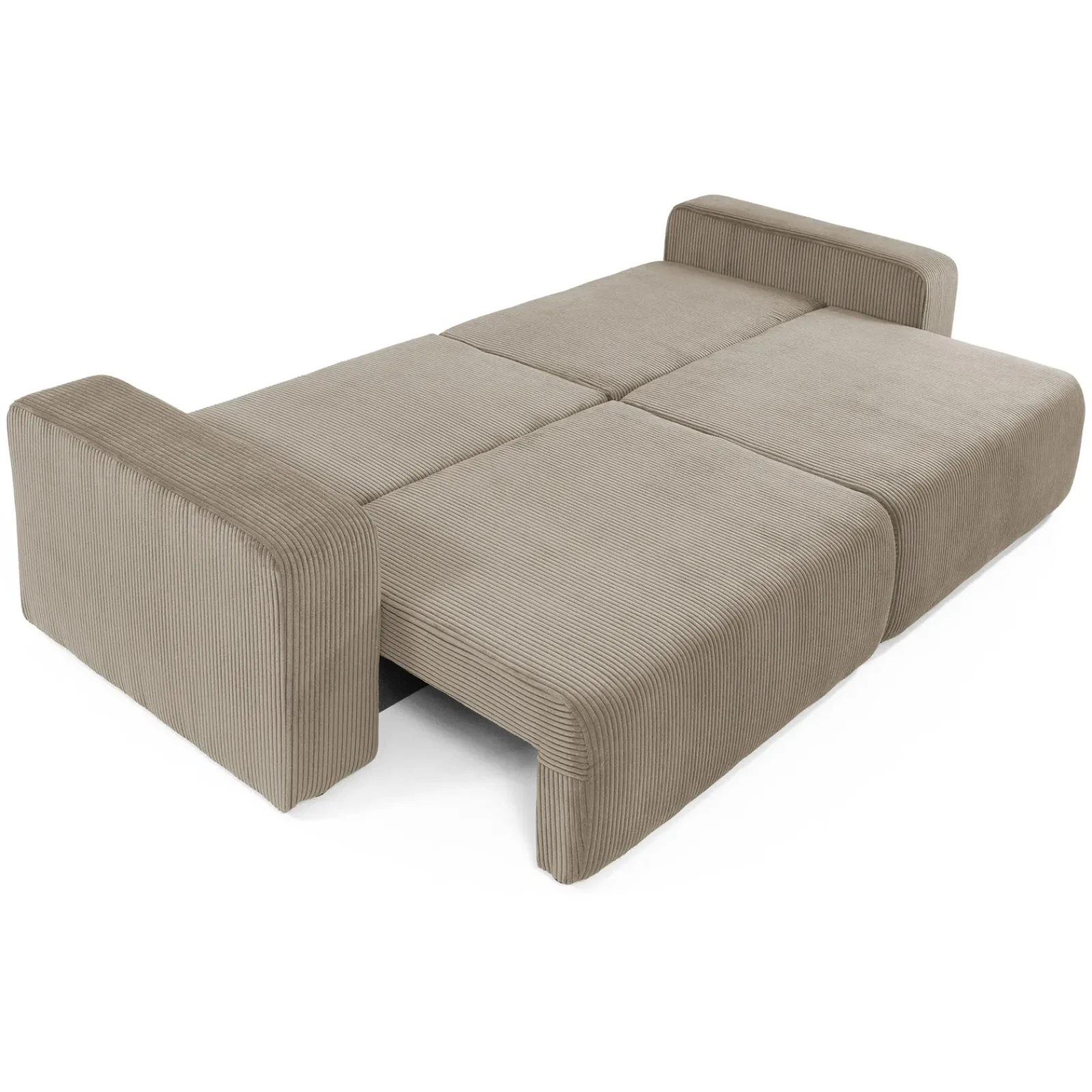 Garnero Arredamenti Divani Lineari|Divani Letto-Divano letto matrimoniale 3 posti 248x90cm velluto a coste tortora Slurp Velluto Poso Tortora