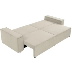 Garnero Arredamenti Divani Lineari|Divani Letto-Divano letto matrimoniale 3 posti 245x90cm velluto a coste beige Ploffy Velluto Poso Beige