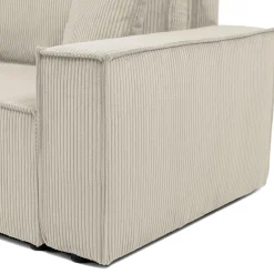 Garnero Arredamenti Divani Lineari|Divani Letto-Divano letto matrimoniale 3 posti 245x90cm velluto a coste beige Ploffy Velluto Poso Beige